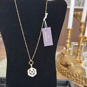 ParkerRose Gold plated Necklace with White Filigree Pendant